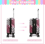 Kids Luggage with Spinner Wheels 5 Piece Carry on Suitcases for Girls Backpack with Lunch Box Pencil Case 16" Toddler Suitcase Set Airline Approved (Pink Leopard)