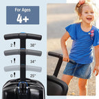2-in-1 Ride-On Scooter Suitcase for Kids & Adults, 20” Foldable Hardshell Carry-On Luggage for Travel, Lightweight Kids Scooter Bag with Wheels
