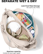Small Gym Bag for Women - Puffer Duffle Weekender Work Duffel Carry on Overnight Nurse Dance Yoga Workout Tote Bag with Yoga Mat Holder Wet Compartment Coin Purse BPA-Free