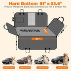 URPOWER PU Leather Backseat Extender for Dogs, Hard Bottom Dog Car Seat Cover for Back Seat, Holds 400 LBS, Waterproof Dog Car Hammock Anti-Scratch Pet Rear Seat Protector Travel Bed for Car and SUV