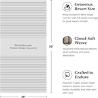 Black & White Brands Brazilian Beach/Pool/Bath Towel - Ultimate Absorbent Luxury XL 36x70 100% Cotton Wave (4 Towels, Black Poly Stripe)