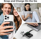 Magnetic Portable Charger, 10000mAh Wireless Power Bank for iPhone with Built-in Cables, 20W Fast Charging for Magsafe Battery Pack with Stand for iPhone Air/17/16/15/14/13/12 and Apple Watch