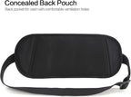 TRAVELSAFE Slim RFID Blocking Money Belt for Travel - Anti-Theft Hidden Passport Holder Waist Wallet with Secure Pouch for Cash, Credit Cards & Phone Safe (B-Black)
