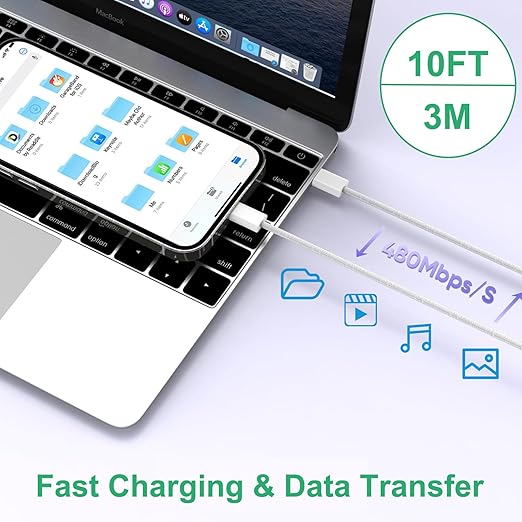 iPhone 16 15 Charger Fast Charging,3Pack 20W Fast Charging USB C Charger with 10Foot Long Type C to C Cable Cord TypeC Block Brick for iPhone 17/16e/16/16Pro/16 Plus/16 ProMax/15 Pro,iPad Air/Pro/Mini