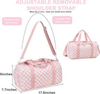 BLUBOON Duffle Bag Girls Kids Cute Gym Bag with Shoes Compartment & Wet Separation Waterproof Sports Overnight Travel Bag