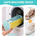 Shoe Washing Machine Bag Reusable Sneaker Washing Bag with Built-in Fluffy Brushes for 360° All-Around Cleaning. Laundry Shoe Bag is Designed for Washer and Dryer （Yellow 4pcs Pro）