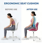 Ergonomic Seat Memory Foam Support Cushion for Back, Car Seat Back Support Cushion for Sciatica Tailbone Pain, Office Desk Chair Car Travel Seat Cushion (Pink)