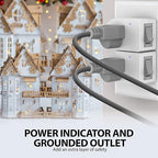 Fosmon Grounded Outlet with ON/Off Switch (4 Pack), 3 Prong Electrical Plug Outlet Extender Switch, 245J Single Port Power Adapter Surge Protector, 15A Circuit Breaker, White, ETL Listed
