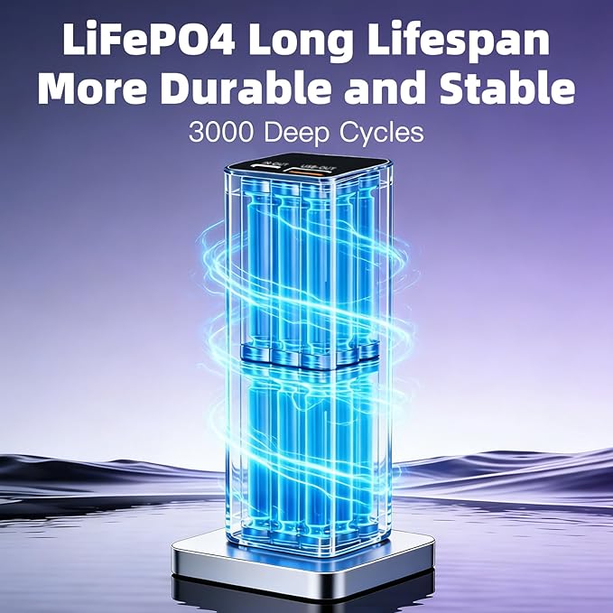 Kingboss 15000mAh LiFePO4 Power Bank, Small Portable Charger with Digital Display, 22.5W PD & USB-C Fast Charging, Dual Input/Output Backup Battery for Phone Travel Backup, Tablet, Watches, Headphone