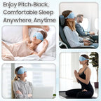Sleep Mask - Total Blackout 3D Sleeping Mask, Super Lightweight & Silky Soft Eye Mask for Sleeping, Fully Adjustable Fit for Home, Traveling, Meditation, Yoga, Light Blue, Mothers Day Gifts