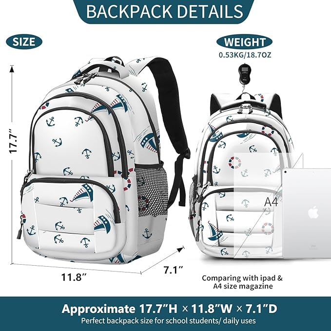 rickyh style School Backpack Travel Bag for Men & Women Lightweight College Back Pack with Laptop Compartmen