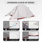Naturehike Cloud-Up Tent Lightweight Backpacking Tent with Footprint - Free Standing Ultralight Camping Hiking Backpack Tents