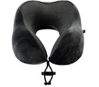 Memory Foam Travel Pillow, Neck Pillow with 360-Degree Head Support, Comfortable and Lightweight, Ideal for Sleeping on Airplane, Car, Train, Bus and Home Use, Comes with Storage Bag (Grey)