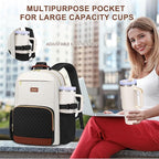Focdod Laptop Backpack for Women Bookbag: 15.6 inch Work Backpacks with Pouch Pocket for Large Capacity Cup & USB Charger College Book Bag Travel Business Nurse Teacher Bookbags Anti-theft Back Pack