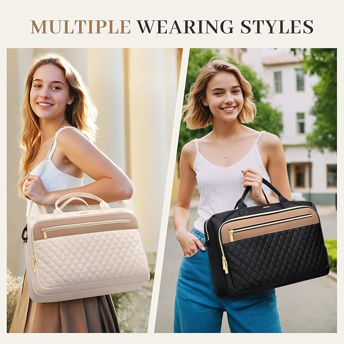 Laptop Bag for Women 15.6Inch Work Tote Computer Briefcase Waterproof Handbag Shoulder Teacher Office Crossbody Purse