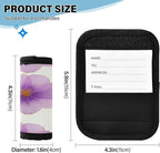 2 Pack Purple Flower Luggage Handle Wrap, Detachable Luggage Tag, Neoprene Suitcase Wrap with Comfort Grip & Bright Identifier for Suitcase, Travel Bag, Sports Bag