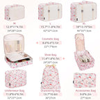 BAGAIL 8 Set Packing Cubes Luggage Packing Organizers for Travel Accessories-Pink Flamingo