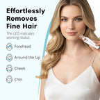 Rechargeable Eyebrow and Facial Hair Remover for Women - 2 in 1 Razor with Built-in LED Light for Painless Hair Removal