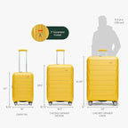 Traveler's Choice Pagosa Hardshell Expandable Luggage with Spinner Wheels, Yellow, 2-Piece Set (22/26)