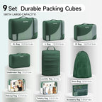 9 Set Packing Cubes for Travel, Gifts for Women Mom,Anti-Tearing Suitcase Organizer,OlarHike Vacation Essentials & Accessories for Cruise Ship