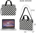 Waving Checkered Flag Car Racing Laptop Case, 15.6 inch Laptop Bag, Waterproof Laptop Sleeve, Laptop Briefcase for Women & Men