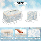 OCHEAL Makeup Bag Set, Portable Travel Makeup Bags Cosmetic Organizer Bag for Women Cute Floral Cosmetic Pouch Large Capacity Make up Bag Toiletry Bags with Divider and Handle-Floral