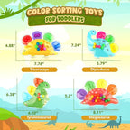 Dinosaur Color Sorting Sensory Toy - Roadtrip Travel Essenstial for Toddler, Fine Motor Games Boys Toys, Dementia Autistic Gift Quiet Fidget for Classroom Preschool Learning Activities for Kid Toddler