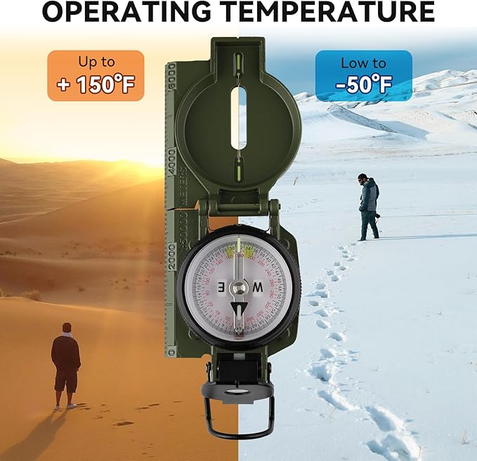 Compass Hiking Survival, Wilderness Survival Compass for Kids- Magnetic Gear Set Navigation Map- Backpacking Camping Hunting Survival