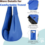 Pawaboo Small Dog Sling Carrier, Reversible Hands Free Dog Sling Carriers for Small Dogs and Cats, Puppy Slings Carrier with Safety Harness, Puppy Essentials, Sapphire Blue