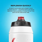 PRIME 32 oz Red & Black Graphic Squeeze Sports Water Bottle, BPA Free, Dishwasher Safe, Easy-Grip Ergonomic Leakproof Design, Fast Hydration for Gym, Cycling, Running