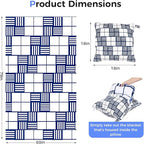 3 in 1 Travel Pillow Blanket Set with Removable Flannel Blanket Throw,Hand Warmer Pockets,Pillow (Color1, 60in*79in)