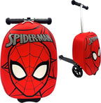Fast Forward Spider-Man 18" Ride-On Suitcase Scooter - Lightweight Carry-On Scooter Luggage