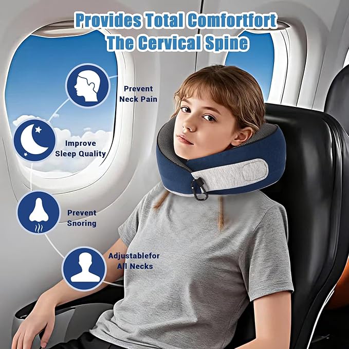 Travel Pillows for Airplanes,Neck Pillow for Traveling, Memory Foam Travel Pillows Neck Support Sleep for Long Flight,Suitable for Airplanes,Offices and Cars