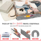 Stuffable Travel Pillow, Stuffable Neck Pillow for Travel, Neck Pillow Stuffed with Clothes Storage - No Extra Baggage Fees, Fits 5+ Days of Travel Essentials, No Filler (Grey-Checkerboard)