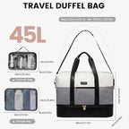 LOVEVOOK Weekender Bag, Large Travel Duffel Bag for Women with 2 Packing Cubes, Carry on Overnight Bag with Shoe Compartment, Mom Hospital Bags for Labor and Delivery