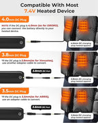 Glaais 5V 7.4V 18400mAh Heated Vest Battery Pack Compatible with ORORO, Battery Pack for Heated Vest with LED, Rechargeable Power Bank for TODWARM, for XINSONYUELL, for Vestego, for Weamest