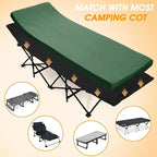 CYMULA Camping Cot Mattress 2in Memory Foam Sleeping Pad,Soft Warm Non-Slip Camping Mattress Topper with Retaining for Adults,Portable Roll up Pad for Travel（only Mattress）