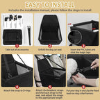 Dog Car Seat Foldable Dog Car Booster Seat Waterproof Breathable Oxford Travel Bag for Small to Medium Dogs, Puppies, and Pets-Pure Black