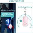 Hion Personal Safety Alarm for Women, 2 Pack Rechargeable 130dB Self Defense Alarm Keychain with LED Flashlight, Emergency Safe Sound Security for Children Elderly College Girls Men, Pink+Blue