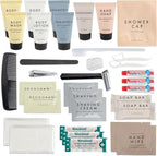 Trail maker (25 Pack) Bulk Hygiene Kits for Homeless Care Package Supplies,Bulk Hygiene Products Travel size, 35 Piece Complete Toiletry Kits Bulk for Men and Women