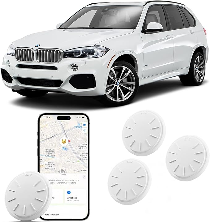 Tracker Tags-4 Pack, Item Tracker with Waterproof Case for Your Keys, Wallet etc, Luggage Tracker Works with Find My APP (iOS Only)