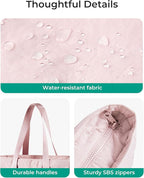 BAGSMART Tote Bag for Women, Tote Bag with Zipper Work Tote with Compartments Nurse Shoulder Hanbag for Travel, Gym