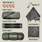 Backpacking Tent for Camping 1-5 Person Hiking Ultralight Tent for Waterproof Windproof Outdoor Two Doors Tents Easy Quick Setup Lightweight Instant Tents