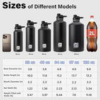 DYSANKY 64 oz Insulated Water Bottle | Upgraded Thickened Stainless Steel Water Jug for Gym and Hiking with Straw, Carrier Bag, Handle Strap | BPA-Free 64 oz