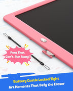 TEKFUN 12 Inch LCD Writing Tablet for Kids, Coloring Drawing Pad, Mess Free Doodle Board, Airplane Travel Toys for Boys and Toddlers, Road Trip Essentials, Gifts for 3 4 5 6 7 8 Year Old Girls(Pink)