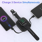 Small Portable Charger 5000mAh,iWatch Wireless Charger Mini Power Bank with Built-in Cable,Travel Keychain Charger for Apple Watch 11/10/9/8/Ultra/7/6/Se/5/4,iPhone 17/16/15/14/13/12,Android Phone