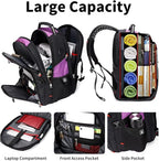 SHRRADOO Extra Large 50L Travel Laptop Backpack with combination lock, College Backpack Airline Approved Business Work Bag Fit 17 Inch Laptops for Men Women,Purple
