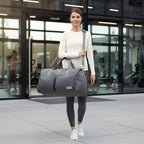 Lucky Travel Duffel Bags 115L, Gym Bag, Travel Bag & Large Duffle Bag for Men, Foldable Overnight Weekender Bags for Women & Men with Adjustable Shoulder Strap, Charcoal