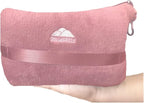 BlueHills Premium Soft Travel Blanket Pillow Compact Mini Airplane Blanket with Portable Pillowcase Long Flights - Dusty Rose Pink M02