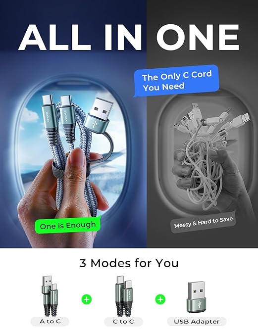 AINOPE 10FT USB C Cable Fast Charging with USB Adapter, Woven 60W USB to USB C Cable Type C Charger Fast Charging 10FT Long USB-C Cables for iPhone 17 Pro Max Air 16/15/14 Xbox X/S Wireless Controller